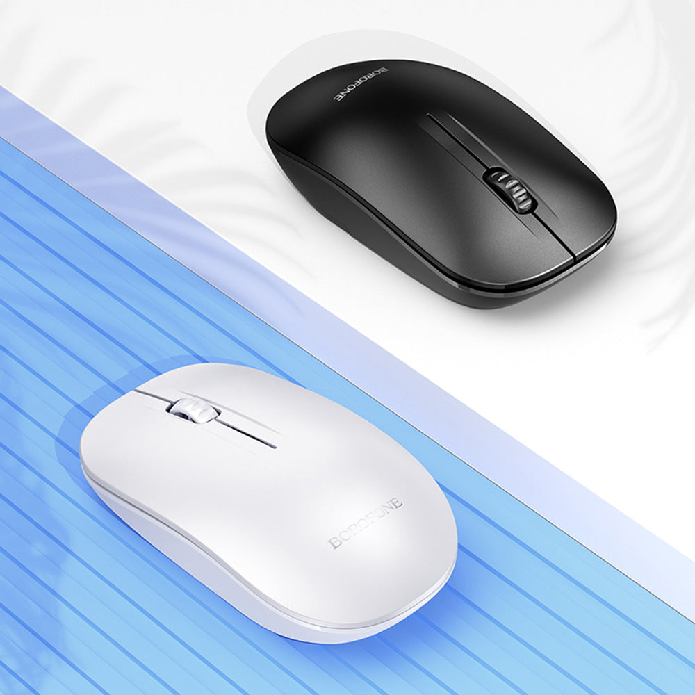 Mouse Wireless Borofone BG14 Planet, 1000DPI, BT / Wi-Fi, Negru