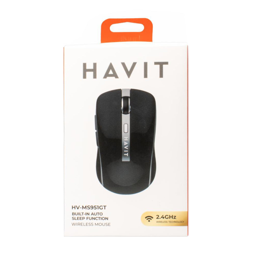 Mouse Wireless HAVIT MS951GT, 1000DPI - 1600DPI, Alb Auriu