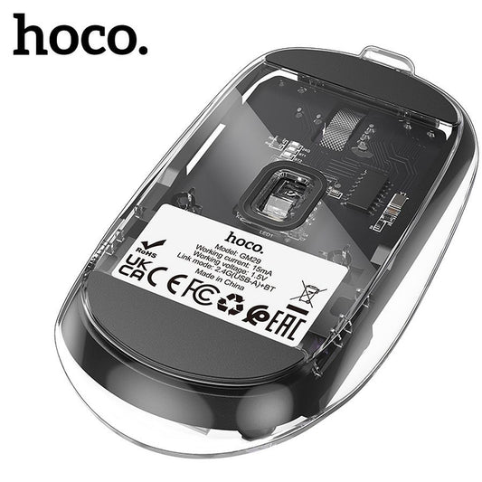 Mouse Wireless HOCO GM29, 1600DPI, BT / Wi-Fi, Negru