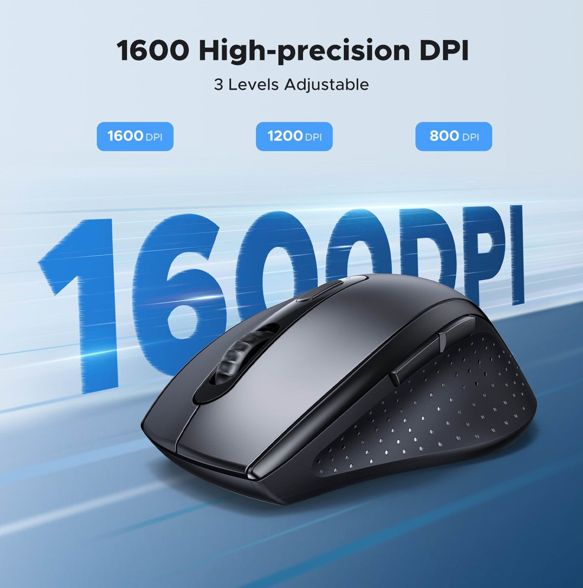 Mouse Wireless UGREEN M511, 1600DPI, Negru
