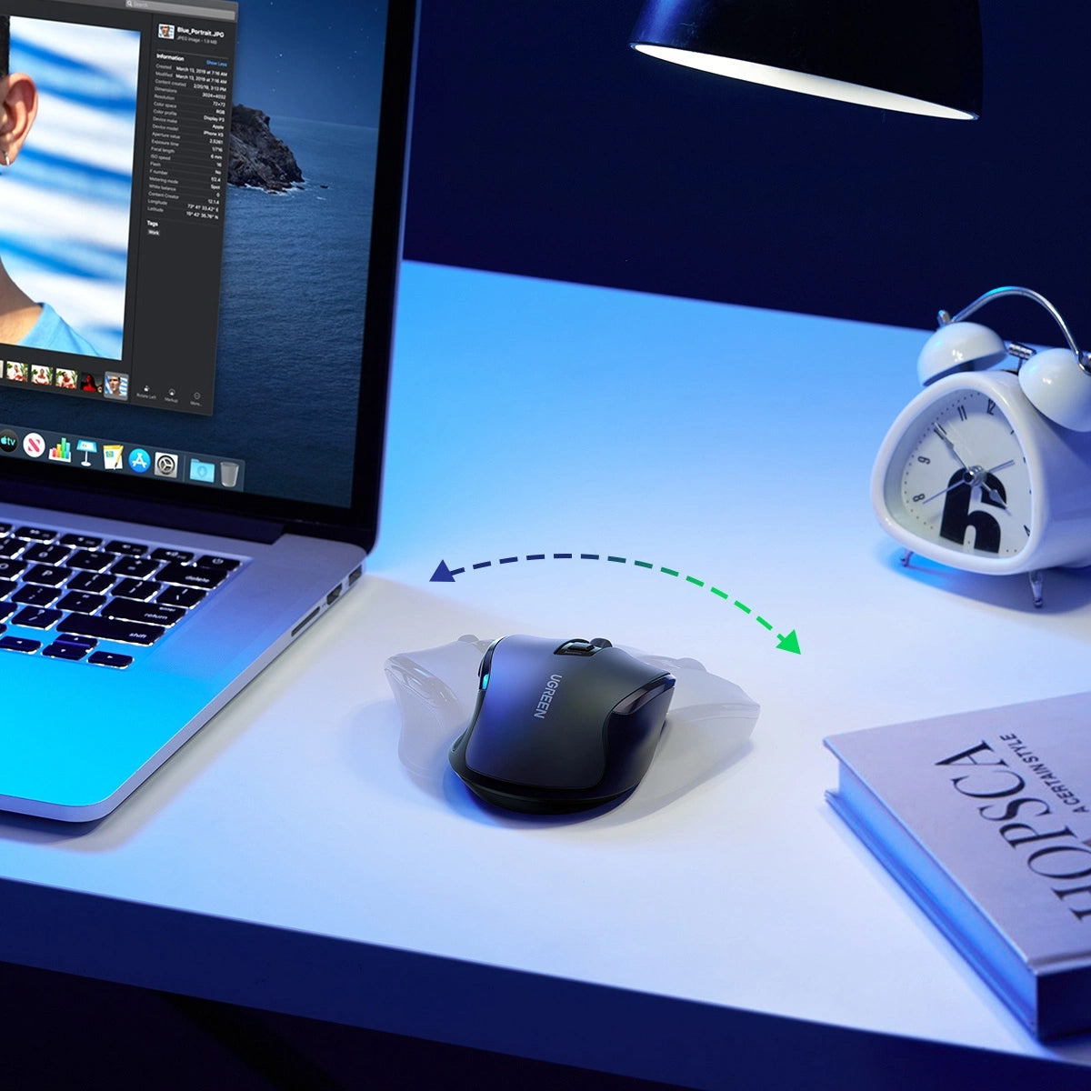 Mouse Wireless UGREEN MU006, 4000DPI, Negru