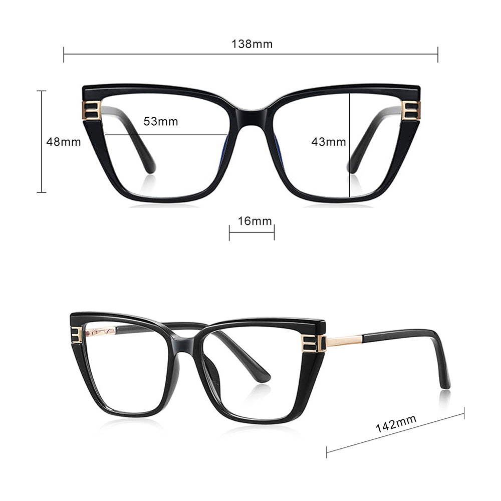 Ochelari De Calculator Dama Techsuit 2275, Anti-Blue Light, Negri Aurii