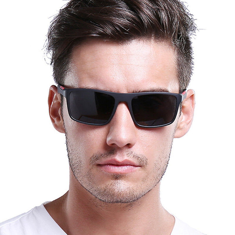 Ochelari De Soare Barbati Techsuit TR90 (MM101), Polarizati, Protectie UV, Negri Mat Gri