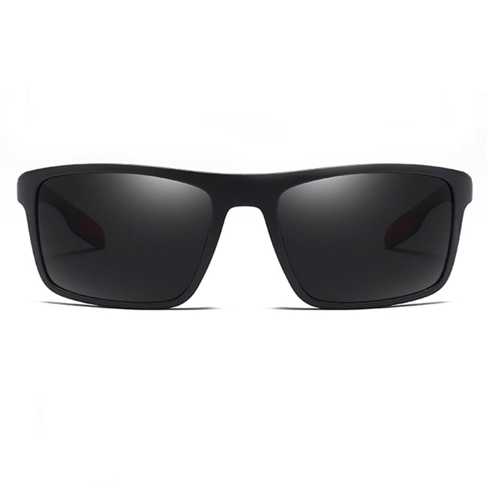 Ochelari De Soare Barbati Techsuit TR90 (MM101), Polarizati, Protectie UV, Negri Mat Rosii