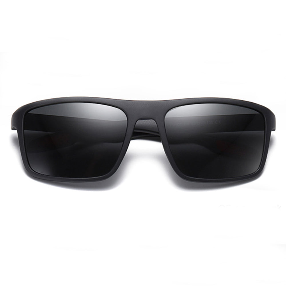 Ochelari De Soare Barbati Techsuit TR90 (MM101), Polarizati, Protectie UV, Negri Mat Rosii
