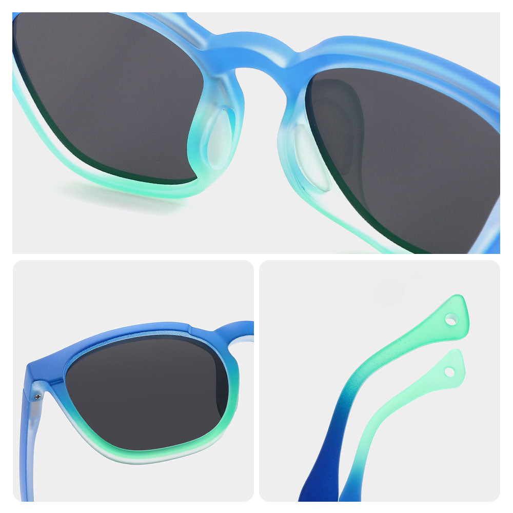 Ochelari De Soare Copii Techsuit 691, Polarizati, Protectie UV, Negri Oranj Gradient