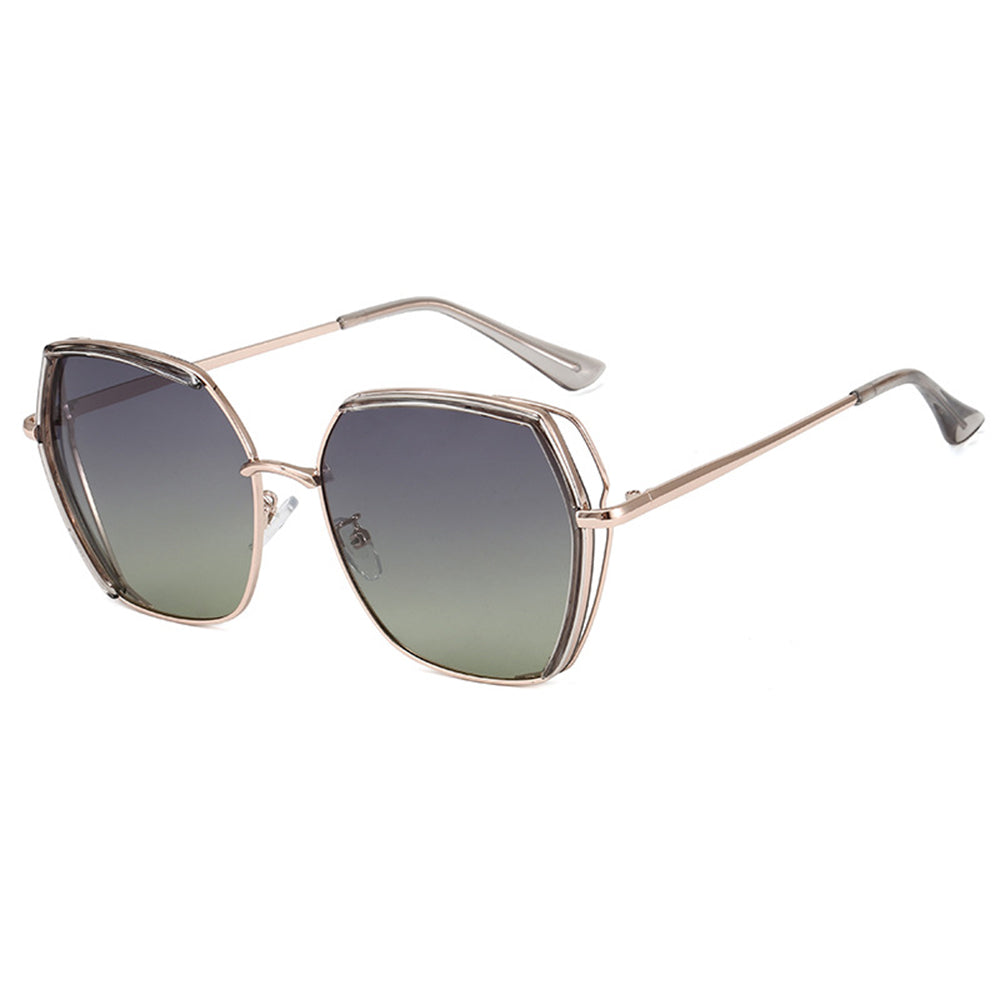 Ochelari De Soare Dama Techsuit 9768, Polarizati, Protectie UV, Gri Aurii Verzi