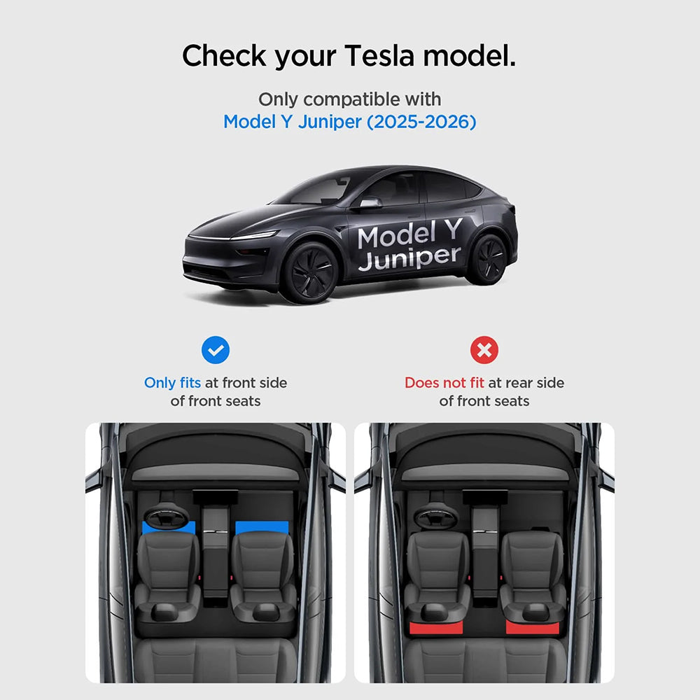 Organizator Auto Spigen TO222J cu montare sub scaun pentru Tesla Y Juniper, Set 2 bucati