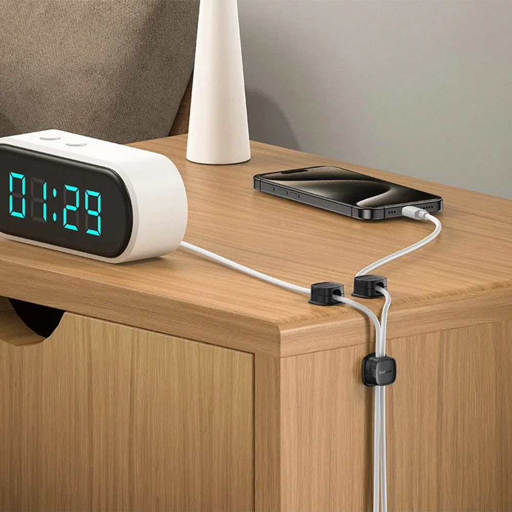 Organizator Cabluri Baseus Lite Magnetic, Set 3 Bucati, Alb B01331106211-00