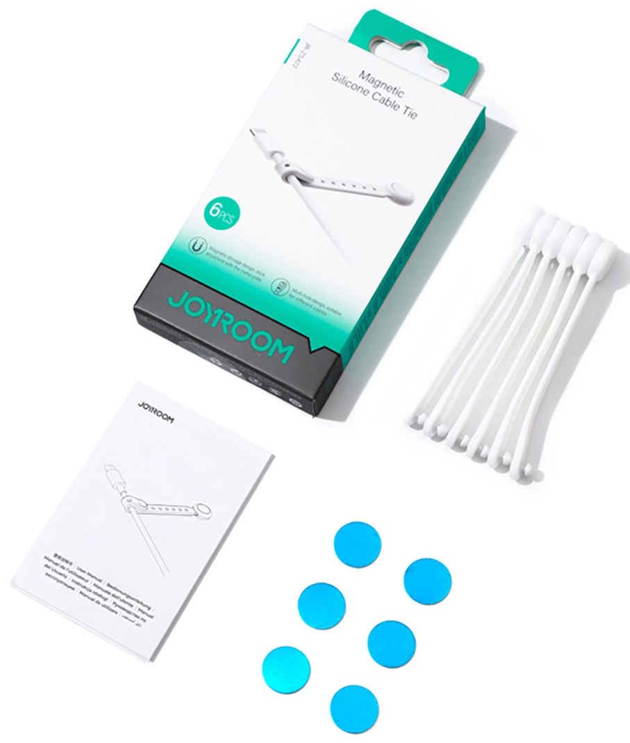 Organizator Cabluri Joyroom JR-ZS422, Magnetic, Set 6 Bucati, Alb