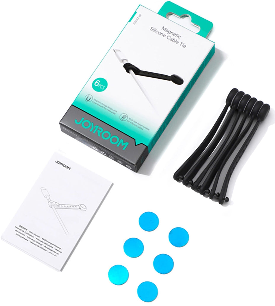 Organizator Cabluri Joyroom JR-ZS422, Magnetic, Set 6 Bucati, Negru