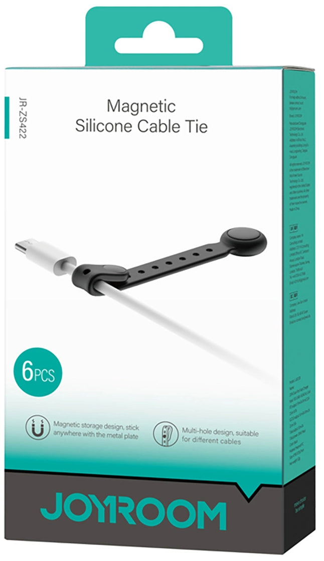 Organizator Cabluri Joyroom JR-ZS422, Magnetic, Set 6 Bucati, Negru