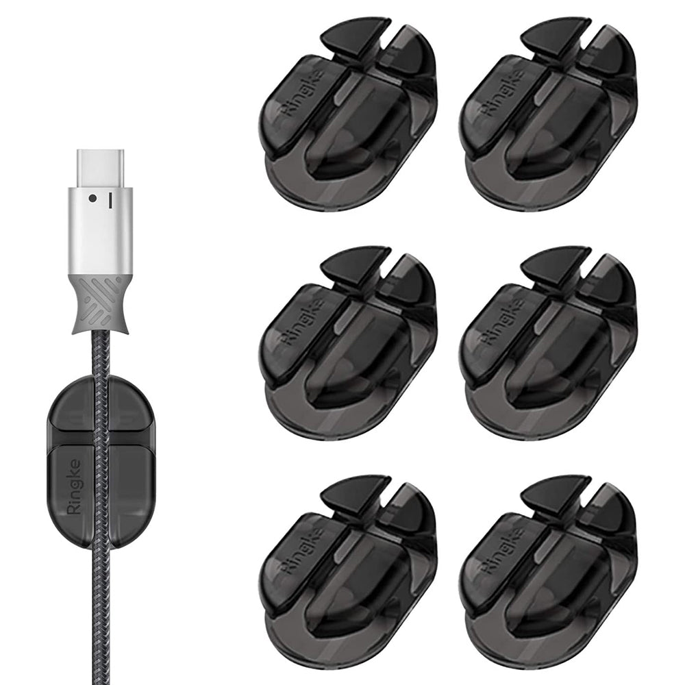 Organizator Cabluri Ringke, Set 6 bucati, Negru