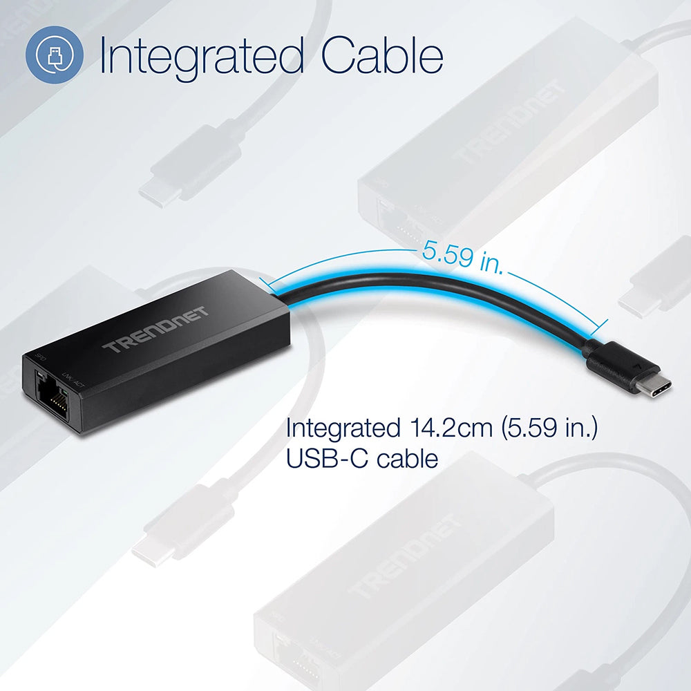 Placa Retea Techsuit AC20, RJ45, USB-C, Neagra