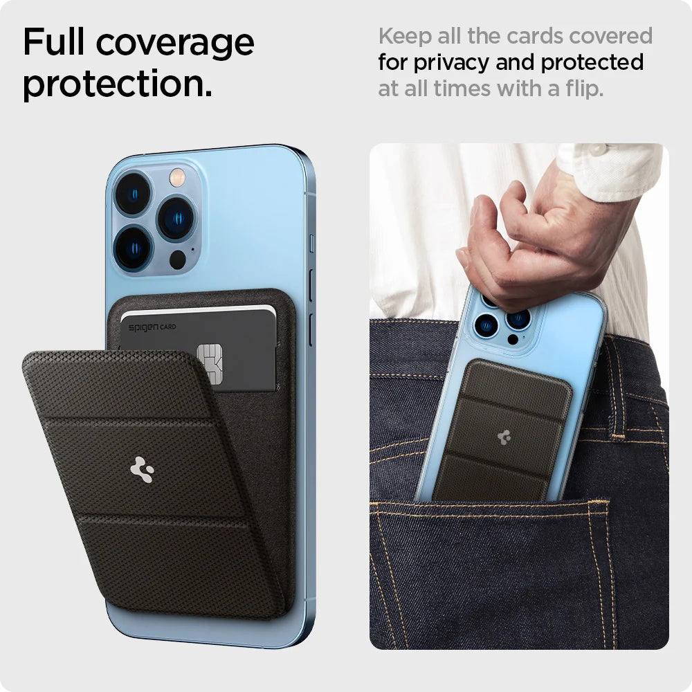 Portofel MagSafe, Spigen, MagFit Smart Fold, Gri AMP02766