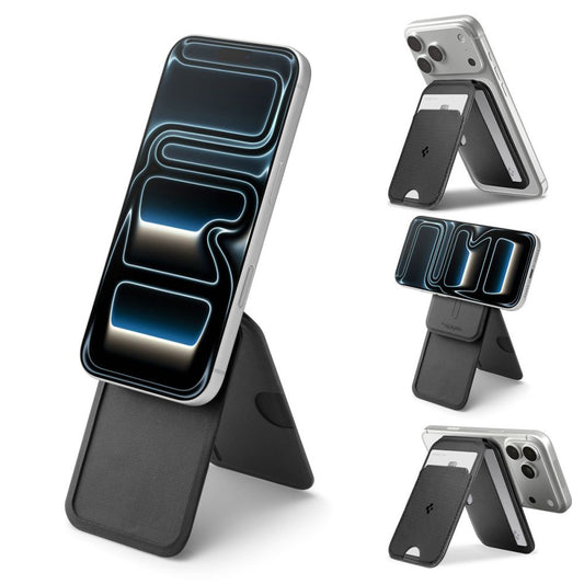 Portofel MagSafe, Spigen, Slim Fold Tripod S314-2, Negru