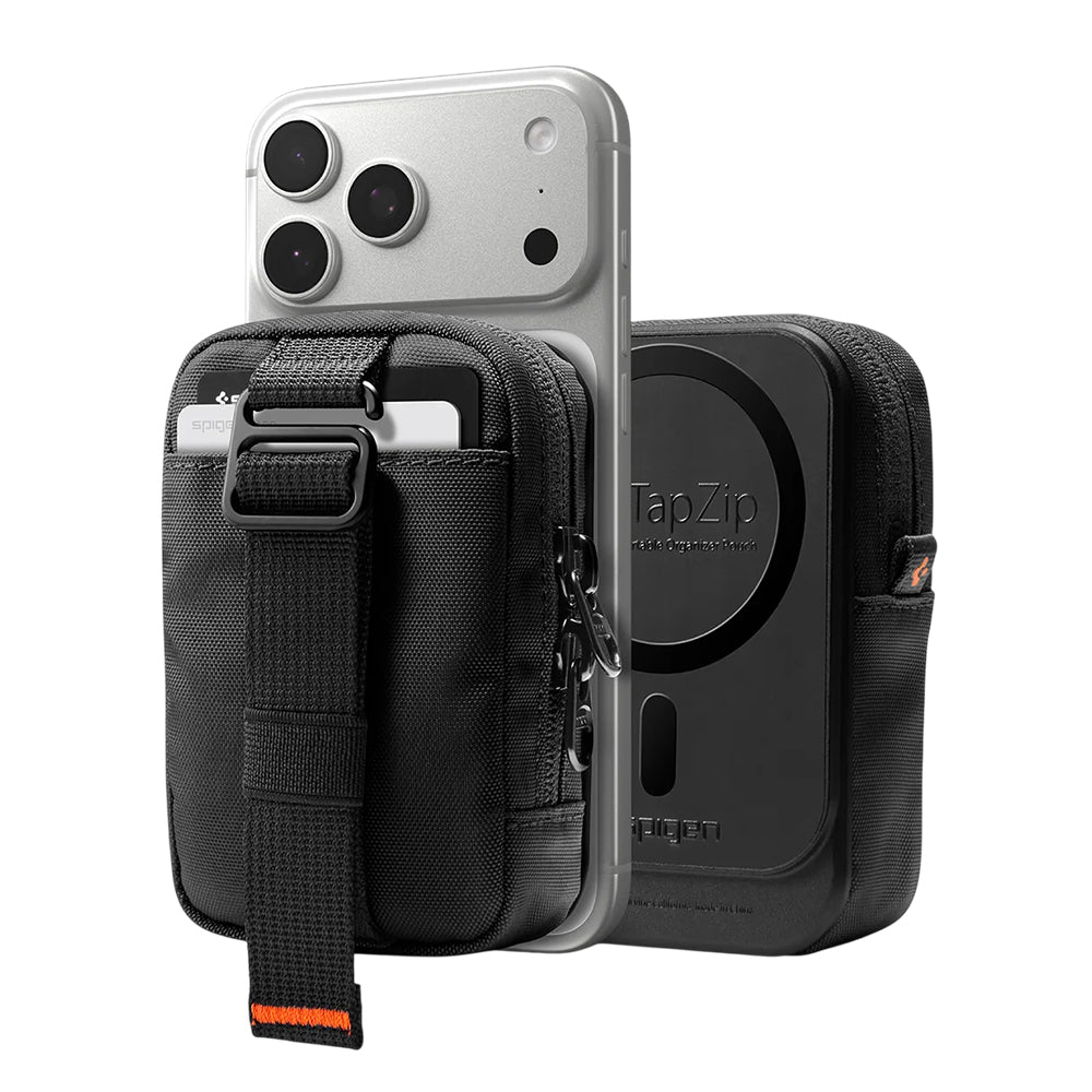 Portofel MagSafe, Spigen, TinTap ZIP MagFit 2, Negru AFA11564