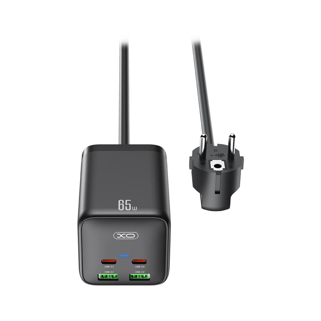 Prelungitor XO Design WL24, 2 x Priza, Negru