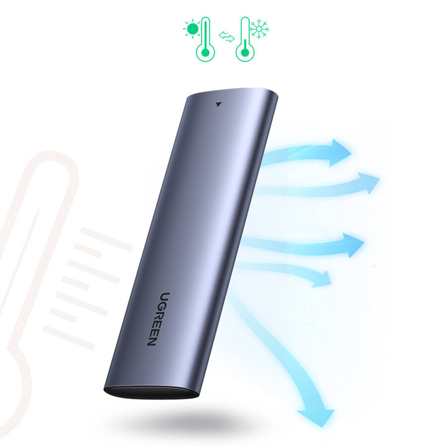 Rack UGREEN CM400 pentru SSD SATA M.2 NGFF, Gri