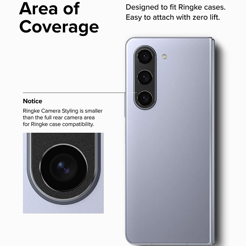 Rama protectie Camera Spate Ringke Styling pentru Samsung Galaxy Z Fold5 F946, Aluminiu, Neagra
