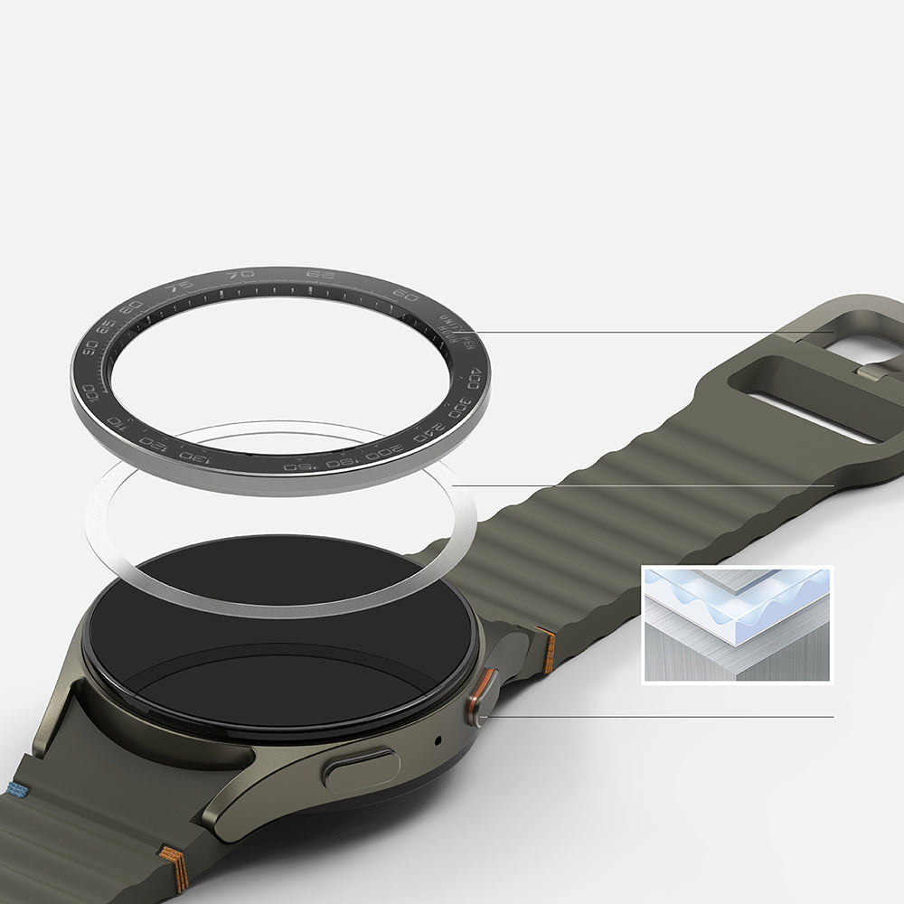 Rama Protectie Ringke Premium Styling pentru Samsung Galaxy Watch7 44mm, Model 1, Neagra