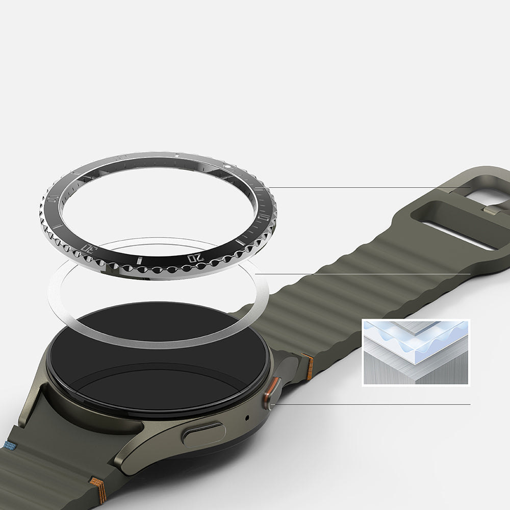 Rama Protectie Ringke Premium Styling pentru Samsung Galaxy Watch7 44mm, Model 4, Neagra