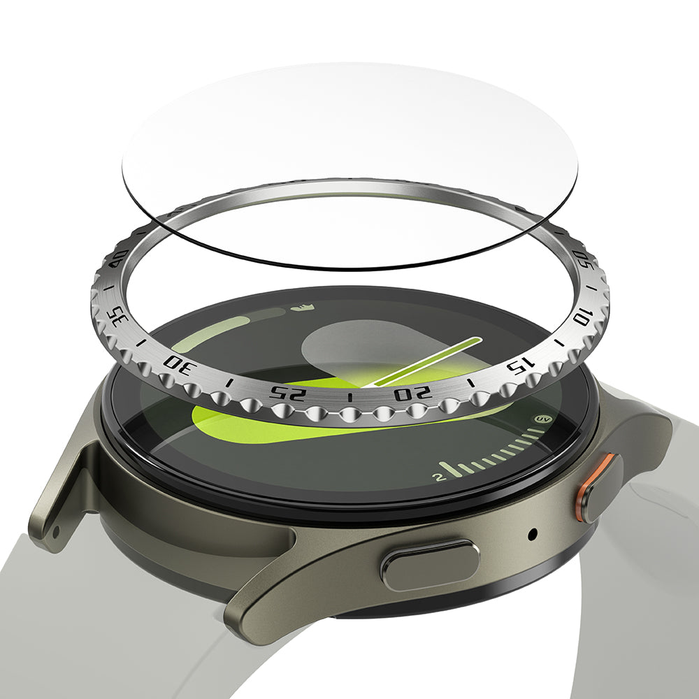 Rama Protectie Ringke Styling pentru Samsung Galaxy Watch7 40mm, Model 5, Argintie