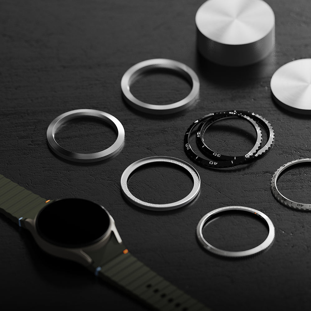 Rama Protectie Ringke Styling pentru Samsung Galaxy Watch7 40mm, Model 5, Argintie