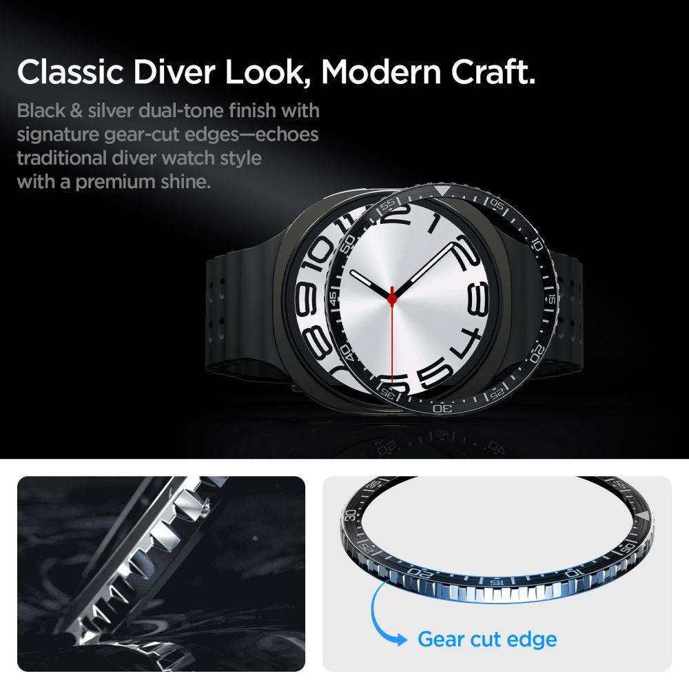 Rama Protectie Spigen Tune Diver pentru Samsung Galaxy Watch8 44mm, Neagra ACS10008