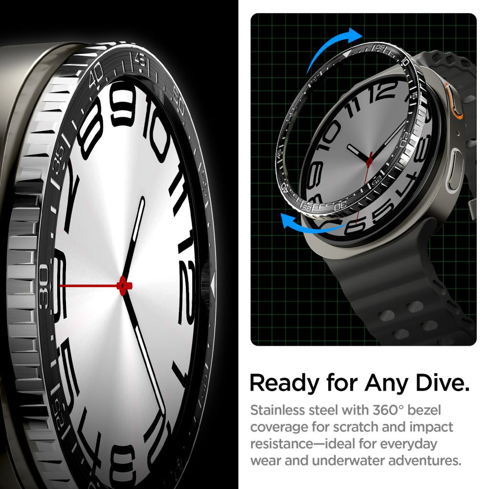 Rama Protectie Spigen Tune Diver pentru Samsung Galaxy Watch8 44mm, Neagra ACS10008
