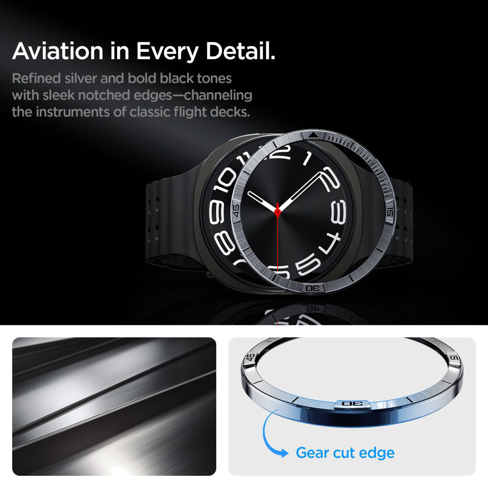 Rama Protectie Spigen Tune Pilot pentru Samsung Galaxy Watch8 44mm, Argintie ACS10009