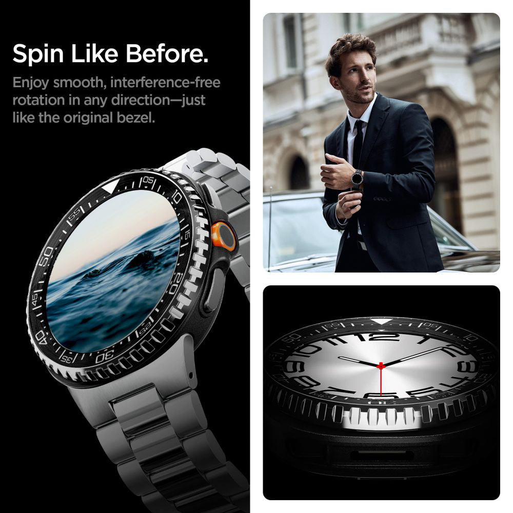 Rama Protectie Spigen Tune Pro Diver pentru Samsung Galaxy Watch8 Classic, Neagra ACS10016