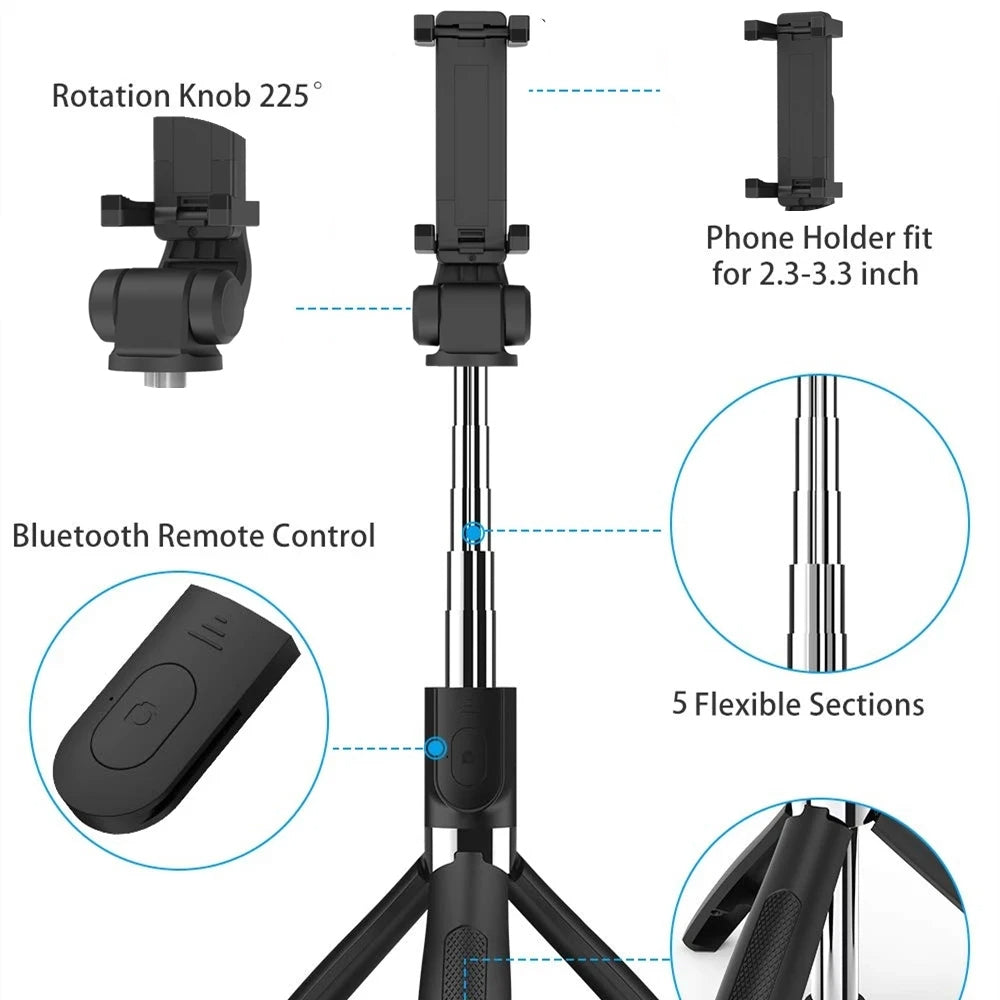 Selfie Stick Bluetooth Techsuit L01, Universal, Negru