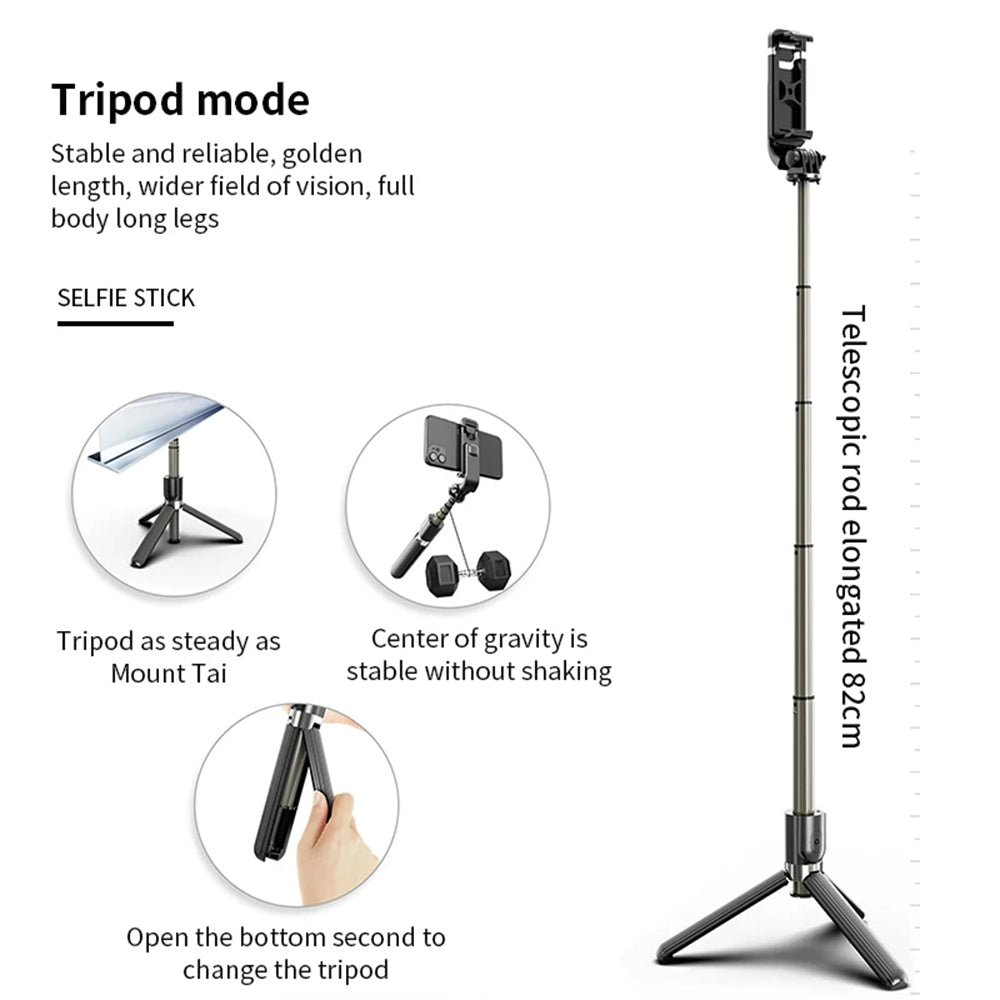 Selfie Stick Bluetooth Techsuit L03, Universal, Negru