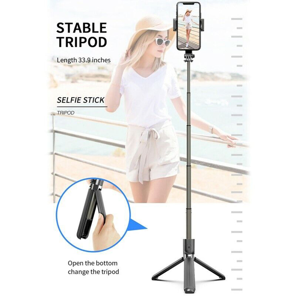 Selfie Stick Bluetooth Techsuit L08, Universal, Negru