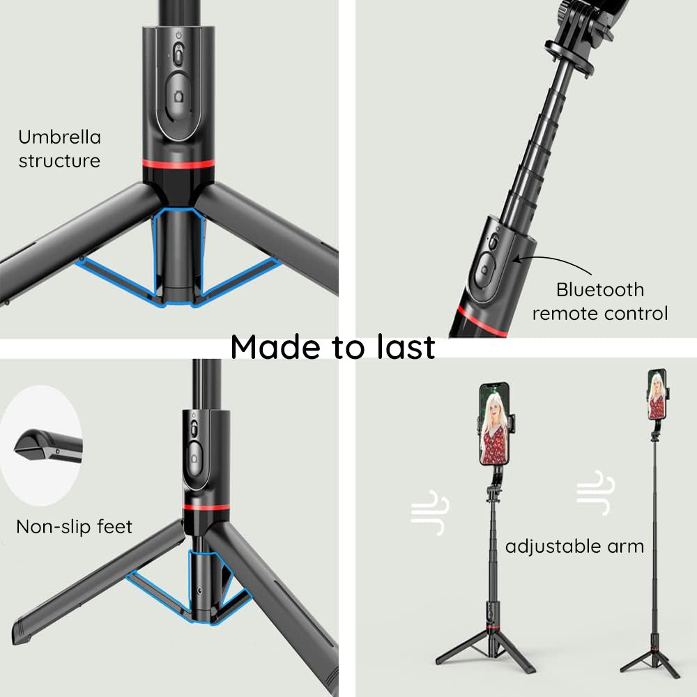 Selfie Stick Bluetooth Techsuit L12, Universal, Negru