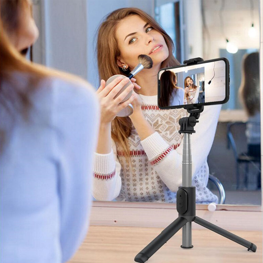 Selfie Stick Bluetooth Techsuit Q01, Universal, Alb