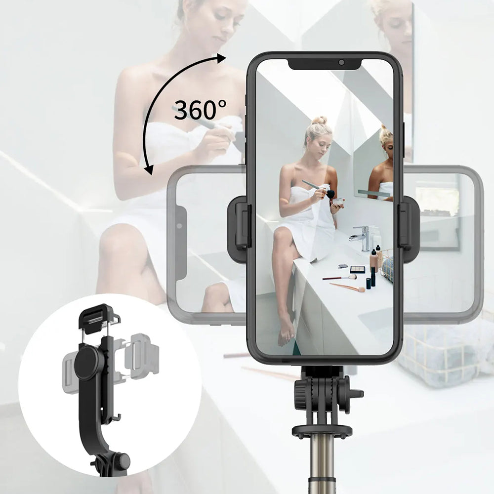 Selfie Stick Bluetooth Techsuit Q03, Universal, Negru
