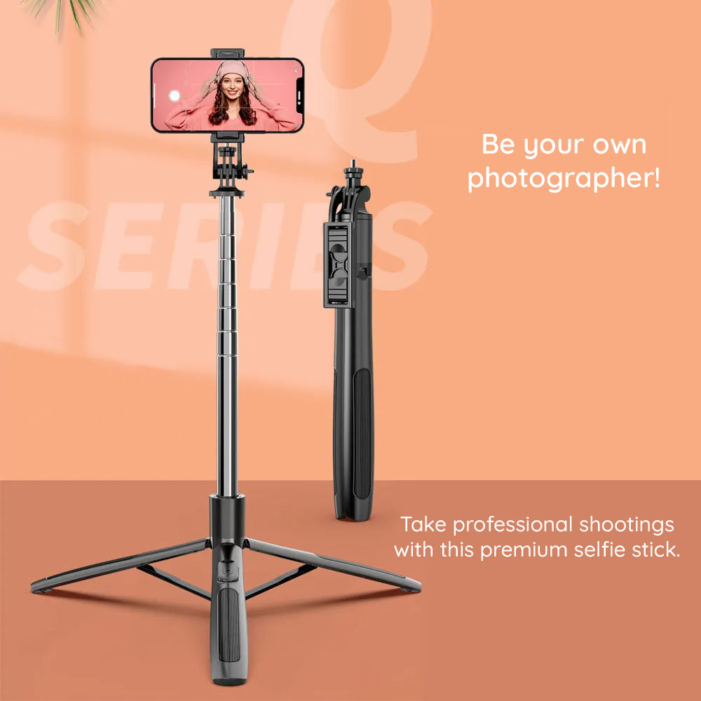 Selfie Stick Bluetooth Techsuit Q06, Universal, Negru