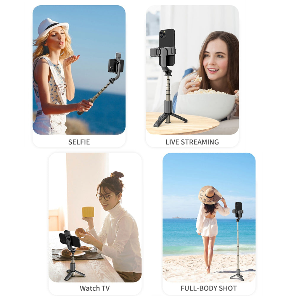 Selfie Stick Bluetooth Techsuit Q10s, Universal, Negru