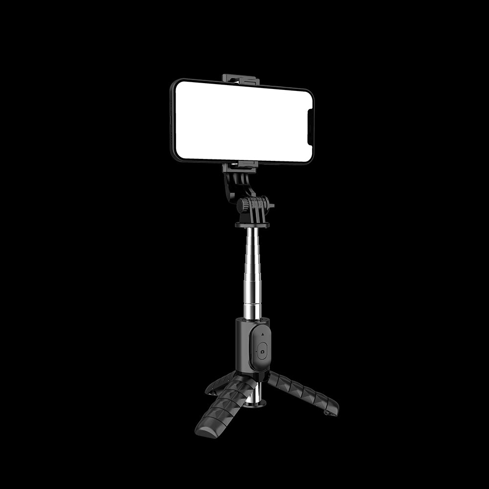 Selfie Stick Bluetooth Techsuit Q11, Universal, Negru