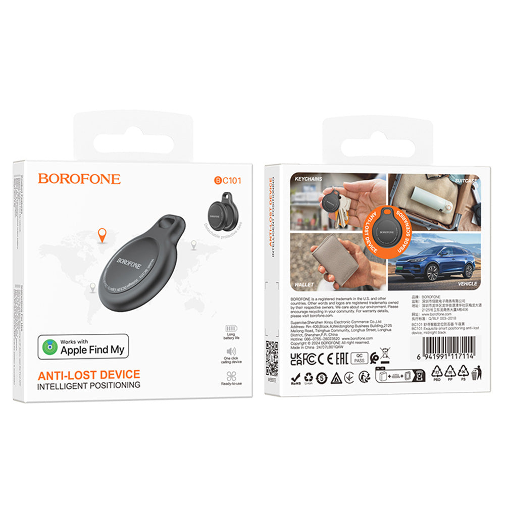 SmartTag Borofone BC101 Exquisite pentru iOS Series, Negru