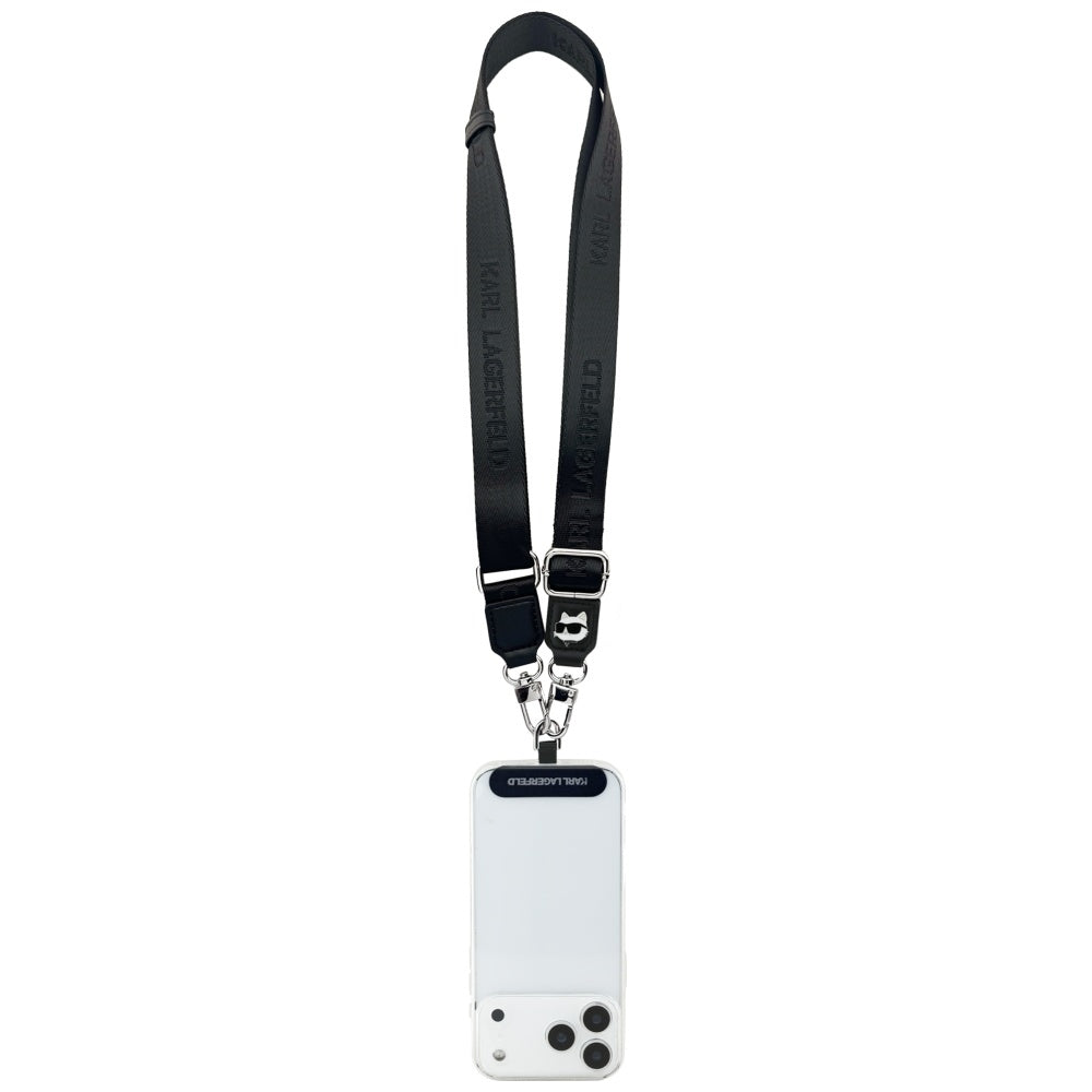 Snur Telefon Karl Lagerfeld Choupette Metal Logo, Negru