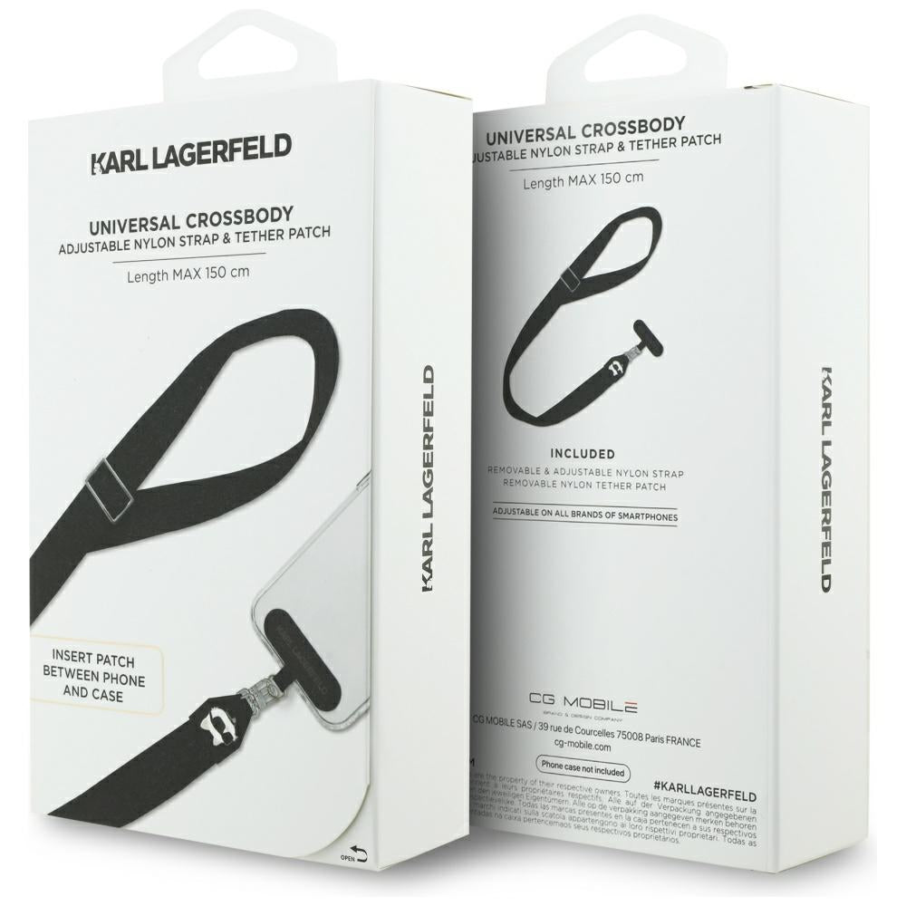 Snur Telefon Karl Lagerfeld Choupette Metal Logo, Negru