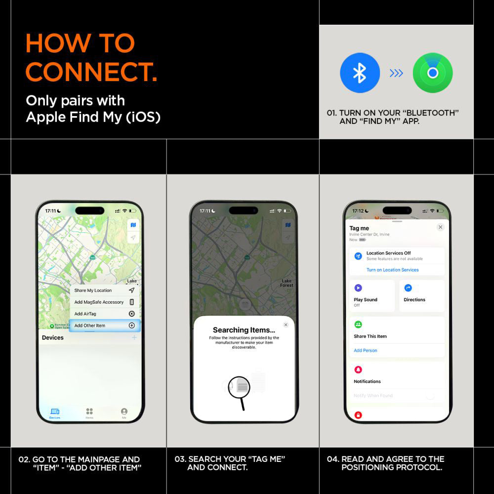 Spigen SmartTag TagMe pentru iOS Series, Negru AHP07580