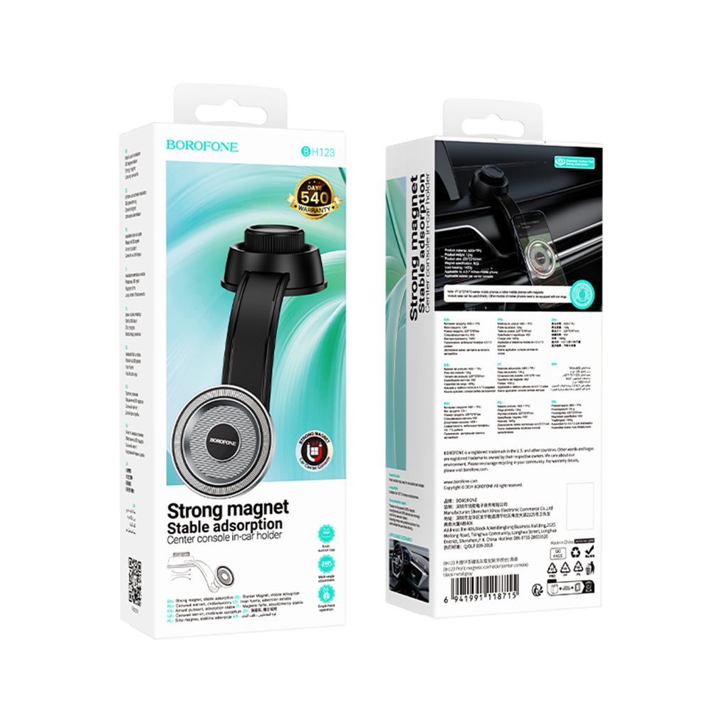 Suport Auto Magnetic Borofone BH123 Profit, 4.5inch - 7inch, Negru
