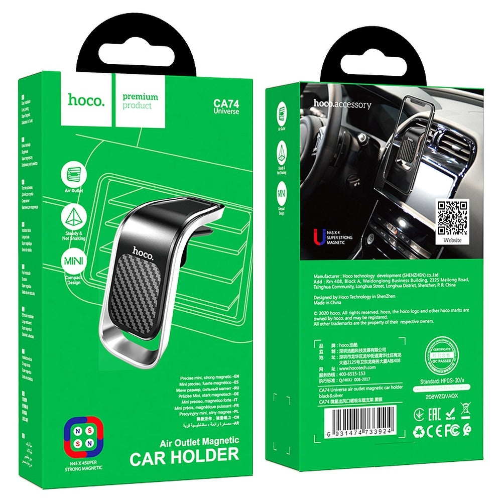 Suport Auto Magnetic HOCO CA74, Universal, Argintiu