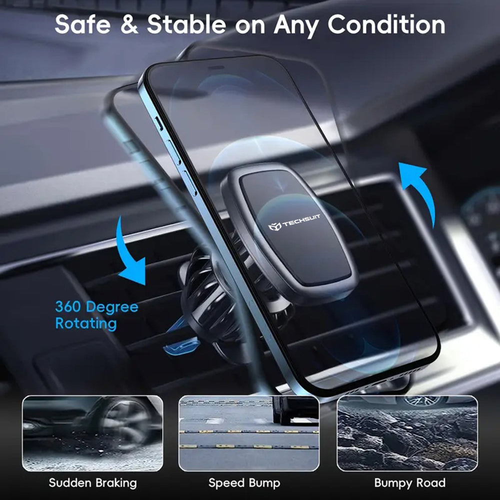 Suport Auto Magnetic Techsuit S2, Universal, Negru