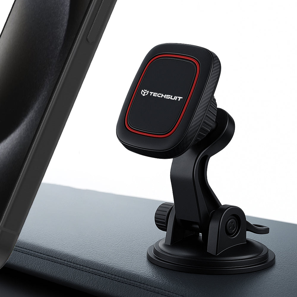 Suport Auto Magnetic Techsuit S6, Universal, Negru Rosu