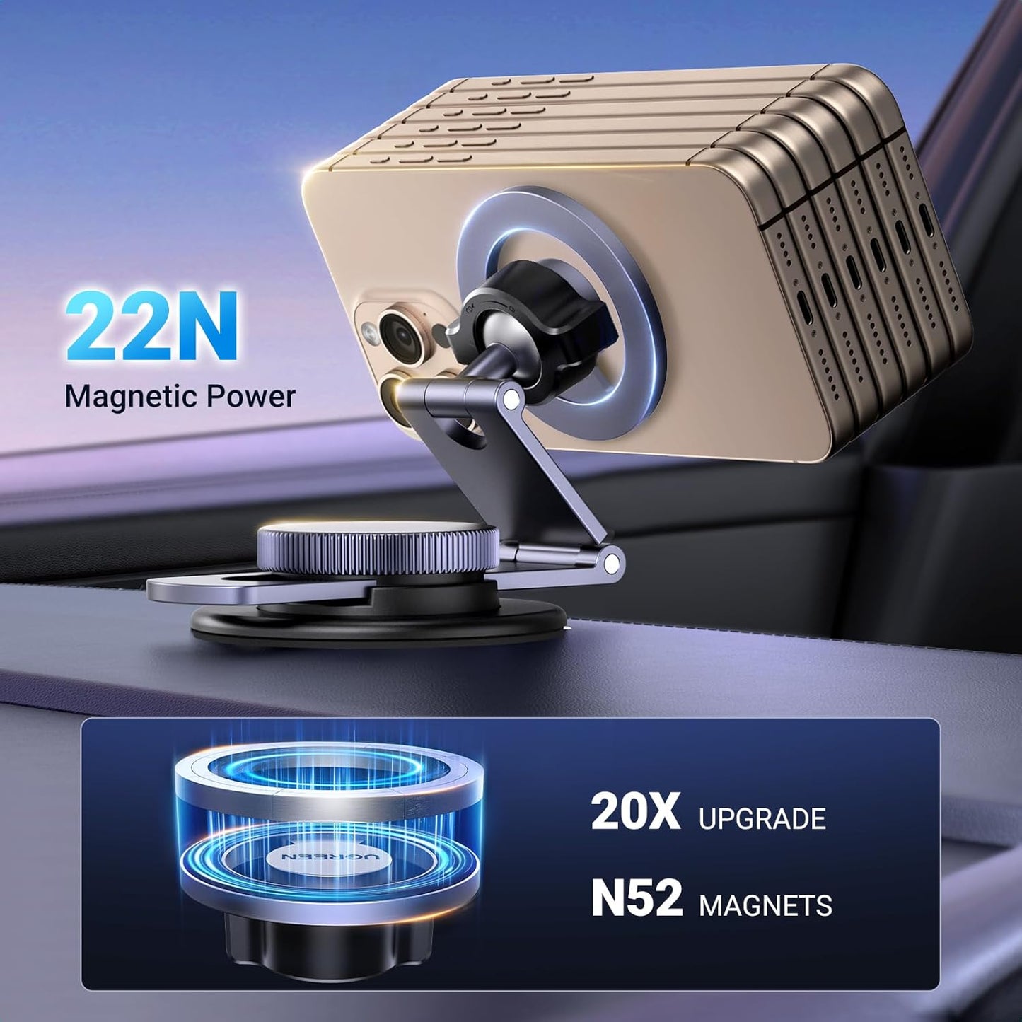 Suport Auto Magnetic UGREEN LP865, Universal, Negru